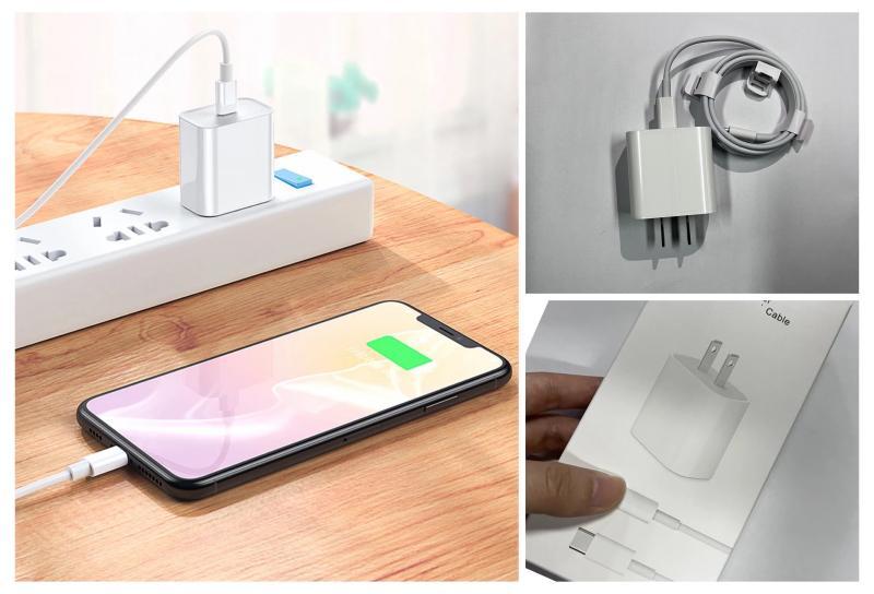 20W Fast Charger with Cable – USB-C to USB-C or USB-C to Lightning