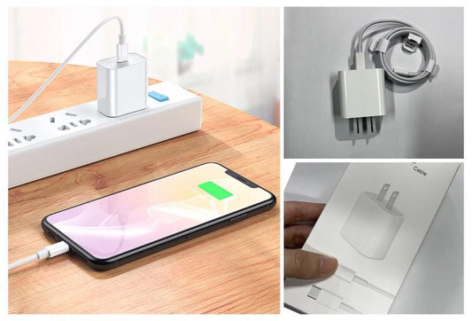 20W Fast Charger with Cable – USB-C to USB-C or USB-C to Lightning